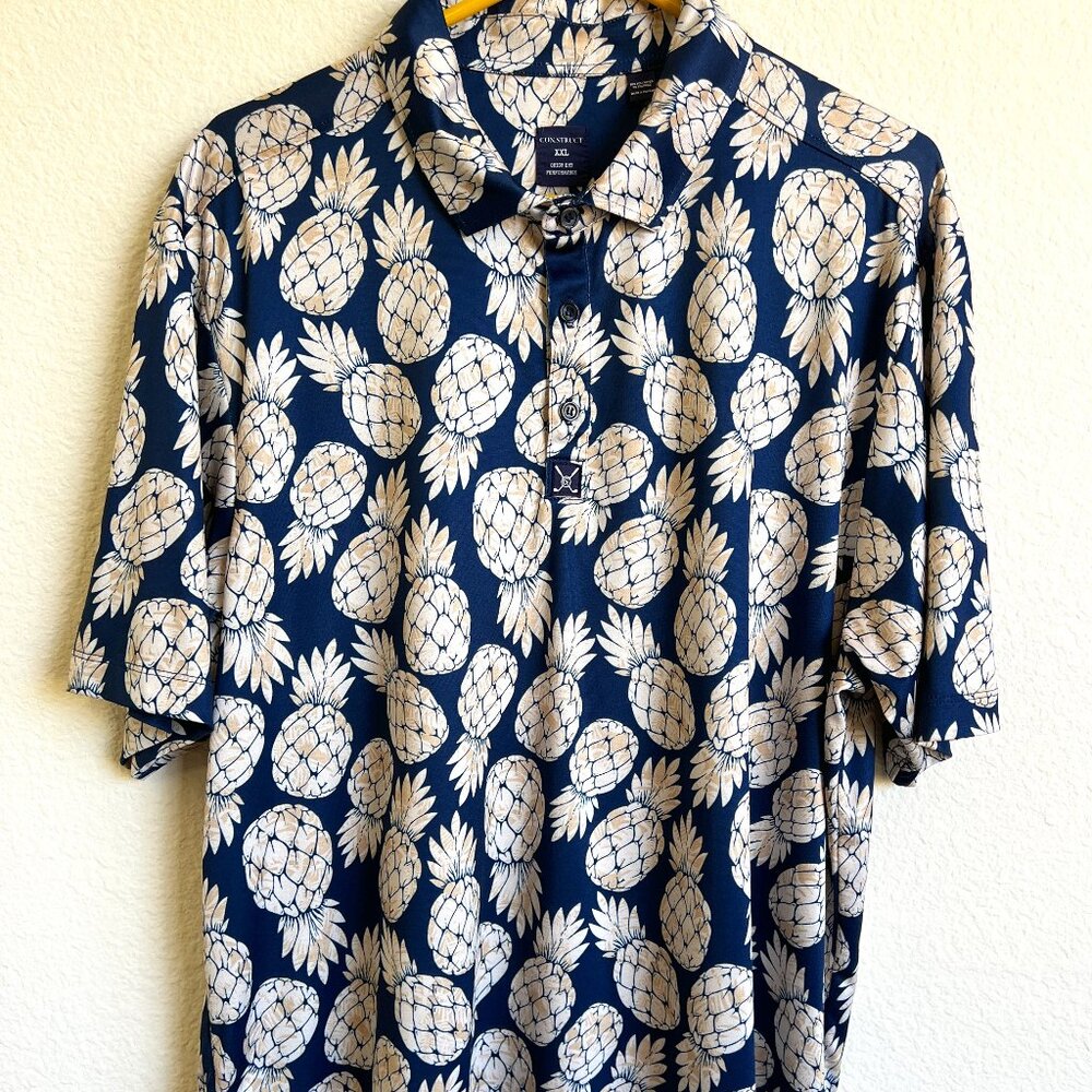 Construct Quick Dry Performance Hawaiian 1/4 Button Front Men's XXL Shirt Golf